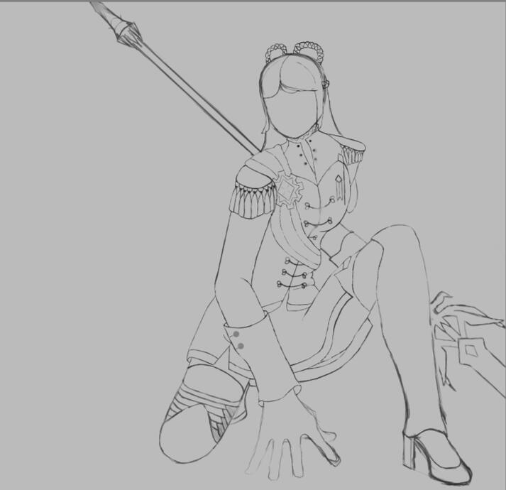 Outline of Character in pose